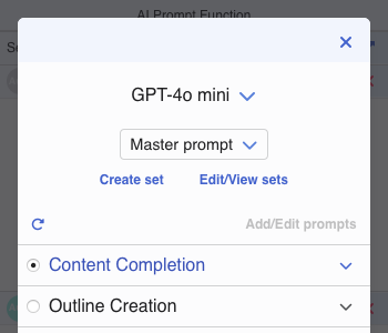 AI prompt screen