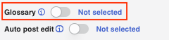 Glossary settings