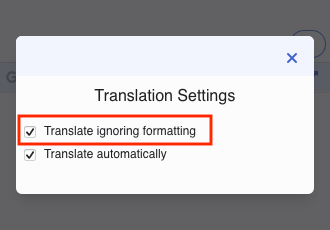 Settings screen for Mac