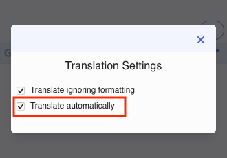 Settings screen for Mac